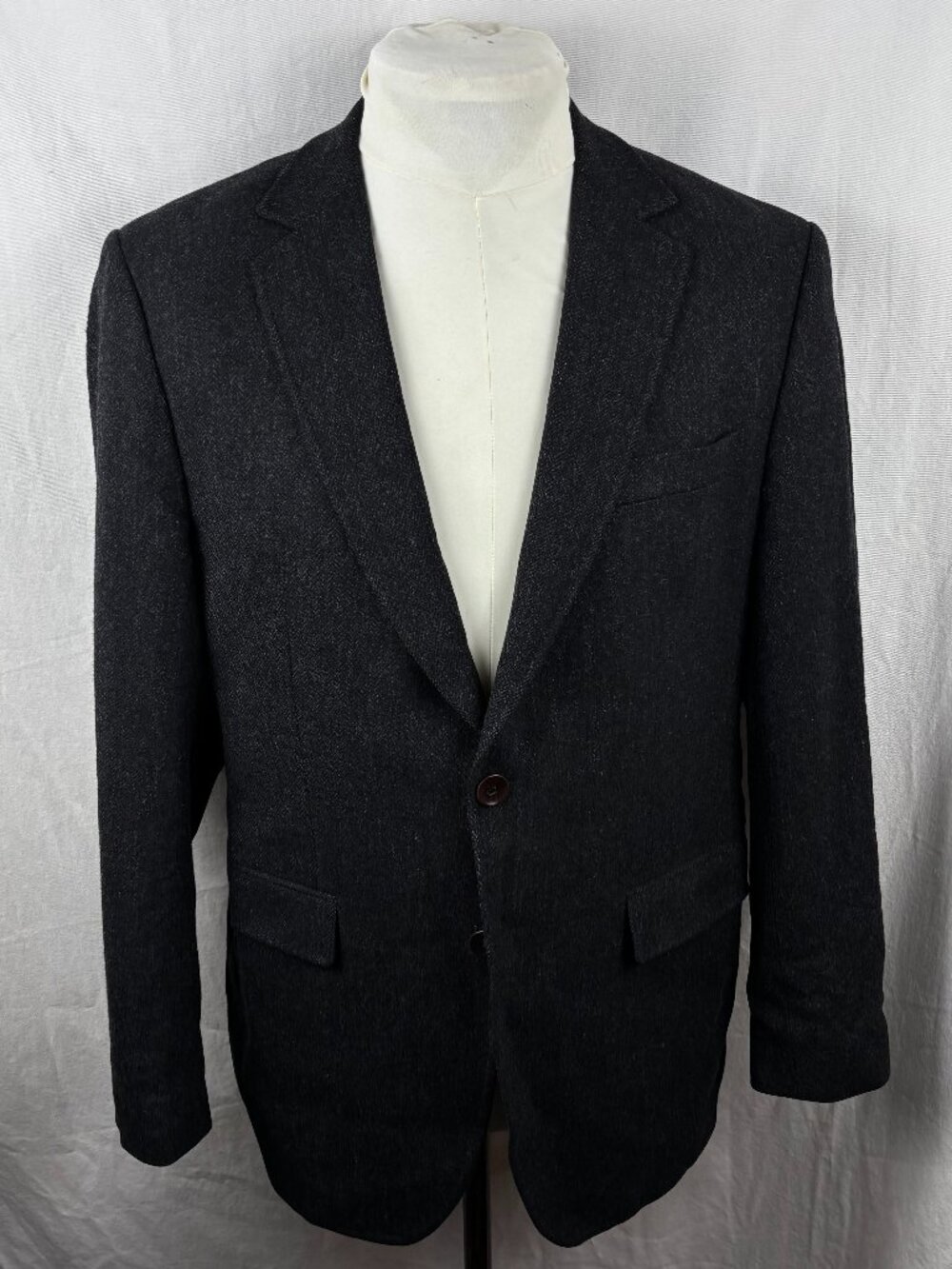 GANT Wool Herringbone Blazer Leather Elbow Patch Sport Coat 52